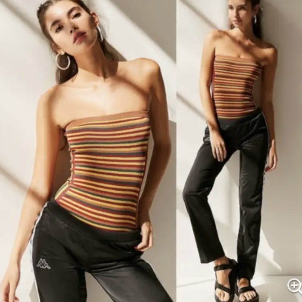 Out From Under Tube Striped Body Suit | Size L